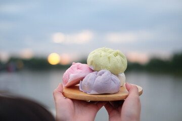 delicious steam bun pork sweet