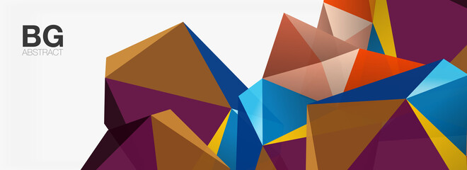 3d mosaic abstract backgrounds, low poly shape geometric design
