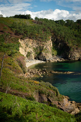 Coast near Cap de la Chevre on a cloudy day in summer