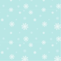 Vector heavy snowfall, snowflakes in various forms and sizes. 