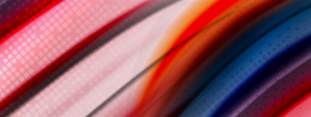 Abstract Background. Smooth flowing lines, blurred waves, rainbow color style stripes. Vector illustrations for covers, banners, flyers and posters and other