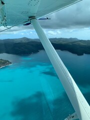 Fototapeta na wymiar Seaplane Tour from Hamilton Island over Whitehaven Beach & Hill Inlet, Whitsundays Queensland