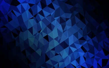Dark BLUE vector polygon abstract backdrop.