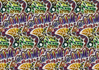The intricate batik pattern
