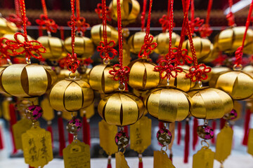 台湾　日月潭の文武廟に飾られた鈴
