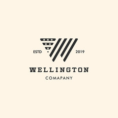 Letter W Logo Retro Vintage Vector Icon