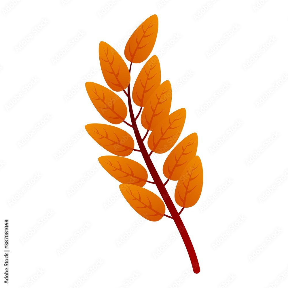 Poster ash tree autumn leaf icon. cartoon of ash tree autumn leaf vector icon for web design isolated on wh