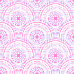 Fototapeta premium Ethnic circle shapes seamless geometric pattern.