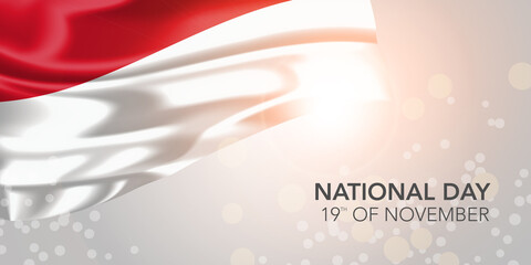 Monaco happy national day vector banner, greeting card