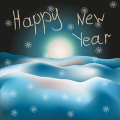 postcard winter night