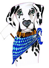 illustration dog shelter dalmatians cute touching favorite animal cartoon style pet in clothes hand drawing