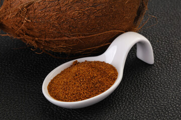 Coconut brown sugar in the bowl