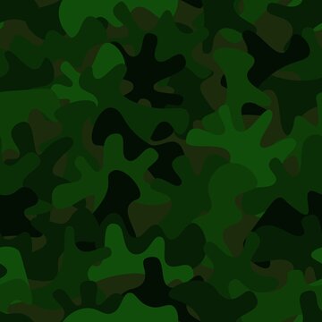 Green camouflage pattern background seamless vector illustration