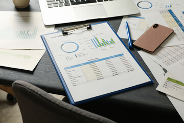Concept of financial planning on gray wooden table © Atlas