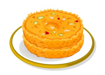 ghevar,ghewar Indian Sweets or Mithai Food Vector