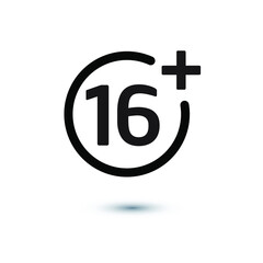16 plus sign icon vector. Eps 10 vector illustration.