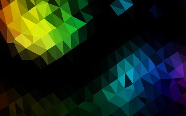 Dark Multicolor, Rainbow vector low poly texture.