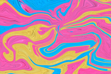 Iridescent colors abstract marble background close up