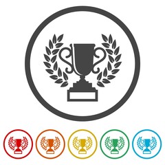 Trophy ring icon, color set
