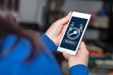 Search concept on a smartphone