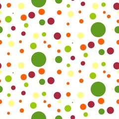 Colorful half drop pattern repeat of polka dot