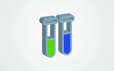 laboratory chemical beaker isometric flat icon. 3d vector colorful illustration. Pictogram isolated on white background