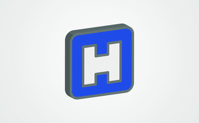 isometric hospital icon 3d style 