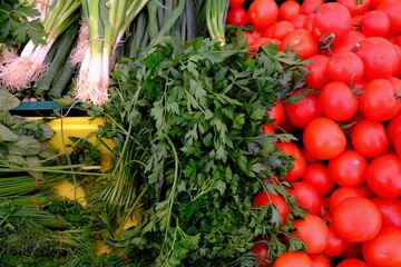fresh vegetables on the market - 387091035