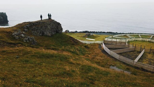 Famous Rettir circular farm sheep pen Skagafjorour Iceland (Skagafj&ouml;r&eth;ur)