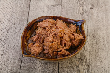 Canned tuna fillet for salad