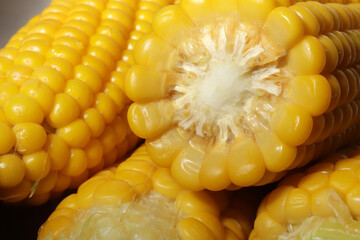 Cooked corn,  healthy vegan snack