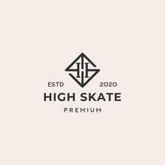 Letter HS High Skate Retro Logo Template