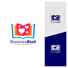 Love Book logo design vector template, Illustration Book design Concept, Icon symbol