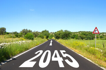 happy new year 2045, road