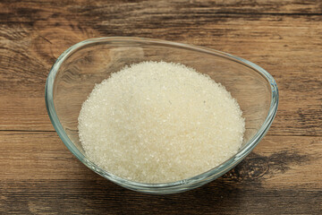 White sugar in the bowl