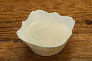 White sugar in the bowl