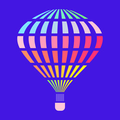 Naklejka premium Rainbow-colored hot air balloon. Modern vector icon.