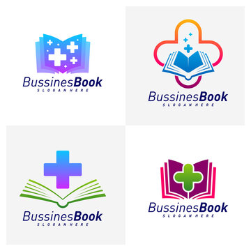 Set of Medical Book logo design vector template, Illustration Book design Concept, Icon symbol
