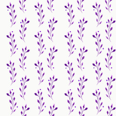 Fototapeta na wymiar pattern lilac Rowan leaf on a white background watercolor