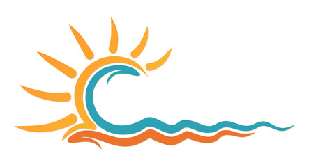 A symbol of the sun with sea.