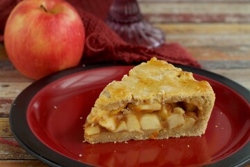 slice of baked organic apple pie