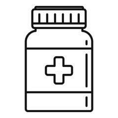 Obraz premium Dose capsule jar icon, outline style