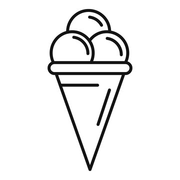 recommend clip art: Ice cream cone icon, outline style
