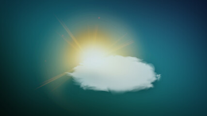 Sun and cloud isolated on a background