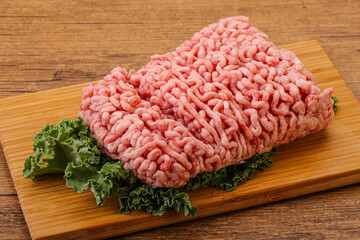Raw pork minced meat for cooking
