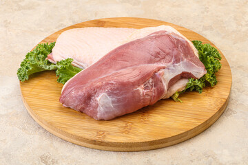 Raw duck breast for cooking