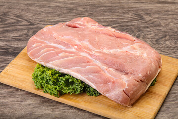 Raw pork loin for cooking