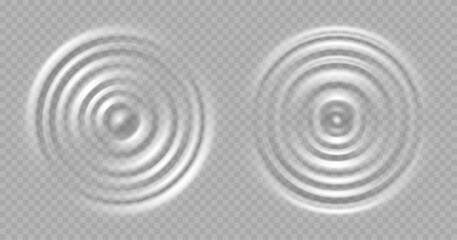 Fototapeta na wymiar Water ripple. Round wave surfaces on transparent background