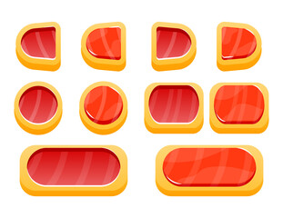 Set of funny gui jelly button for game ui asset elements vector illustration