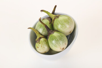 Asian green eggplant - ready for cooking